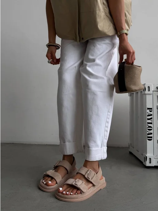 Only Shoes Босоножки женские летние с ремешками, бежевый, фото 3