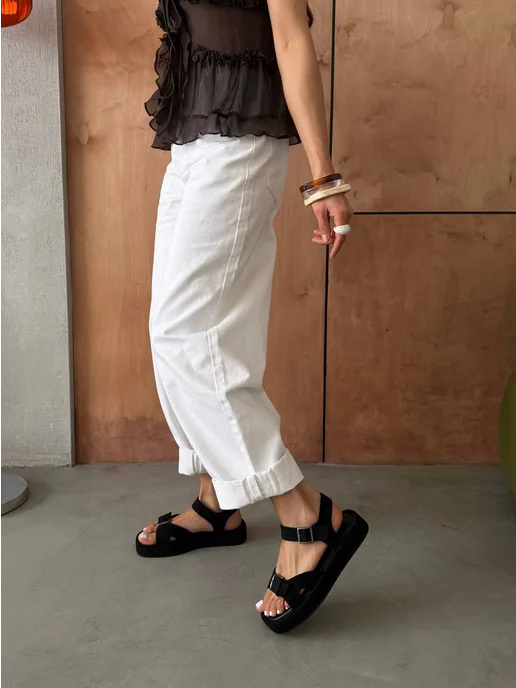 Only Shoes Босоножки женские летние на платформе, черный, фото 7