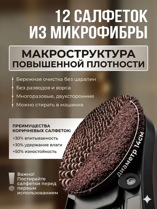 Салфетки тряпочки для робот мойщик окон 12 шт, 12 шт, фото 2