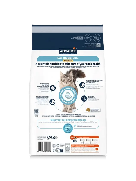 Сухой корм Advance Gastroenteric Кошек для собак, 7,5 кг, фото 3