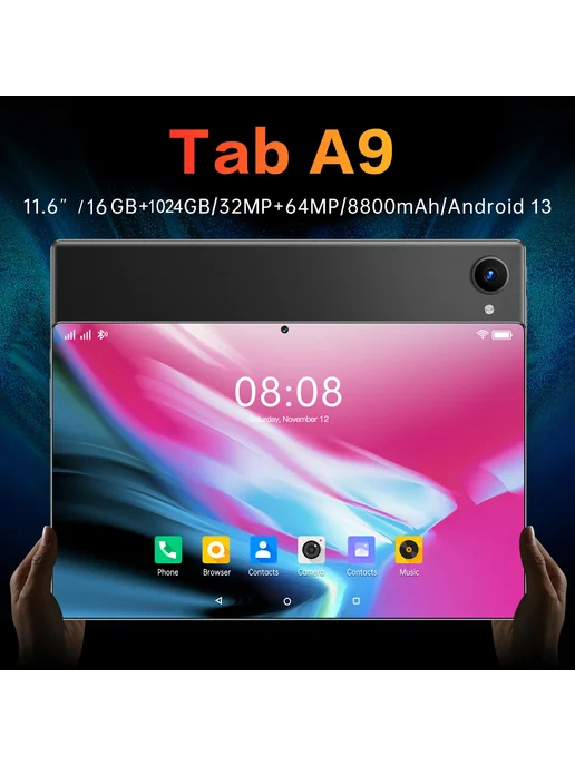 VOVE Планшет Tab A9 с клавиатурой 16 ТБ + 1024 ТБ, 16 ТБ, 1024 ТБ, фото 2