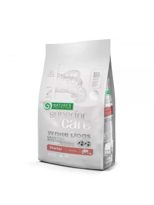 Сухой корм Nature’s Protection White Starter для собак, беззерновой, щенки, 1,5 кг, фото 2