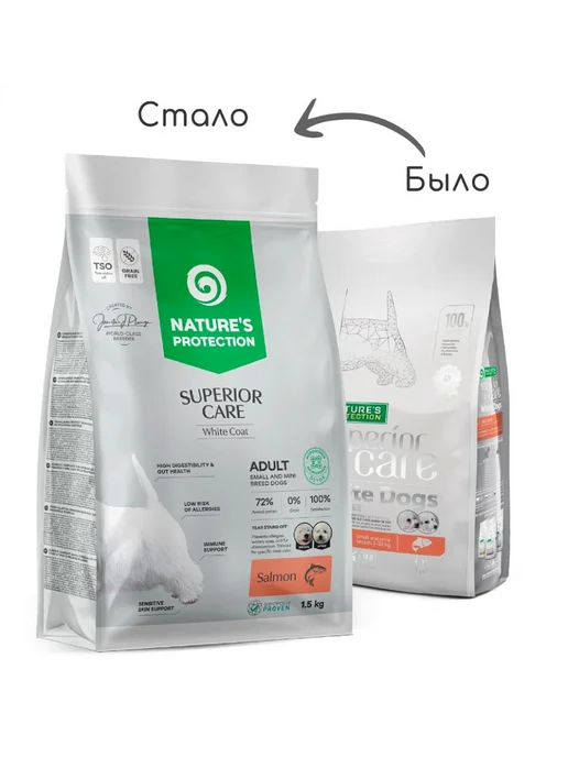 Сухой корм Nature’s Protection White Dog для собак, взрослые, мелкие, 1,5 кг, фото 2