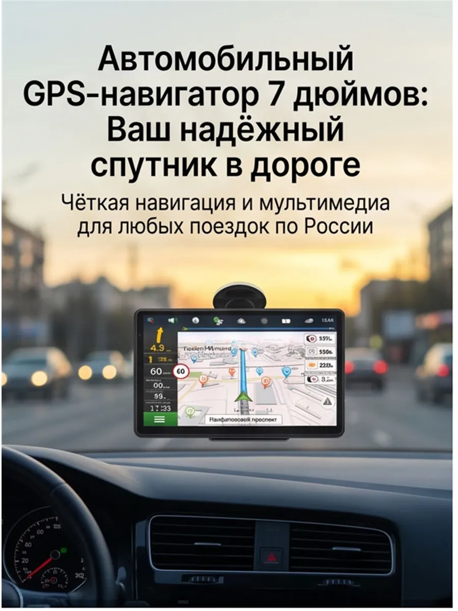 Навигатор автомобильный 7 дюймов GPS 8 ГБ FM MP3 MP4