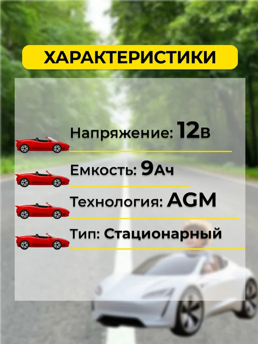 Аккумулятор для детских машинок 12В 9Ач (Комплект 2 шт.), 2 шт, фото 2
