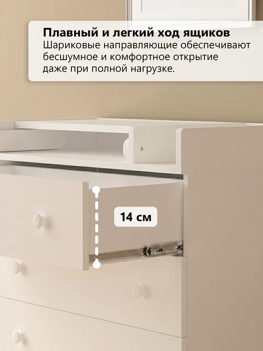 Джунгли мебели Комод пеленальный Lolo Mode Слоник, белый, фото 5