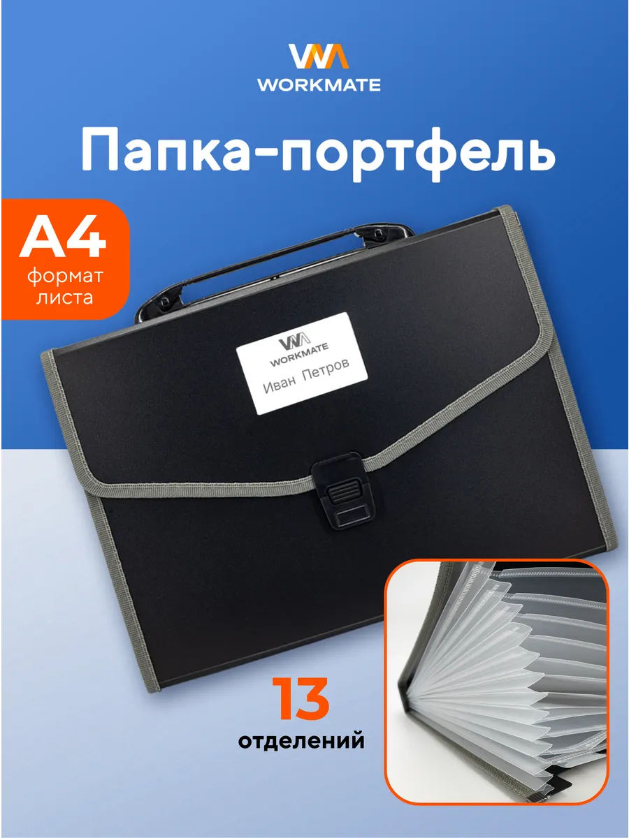 Папка портфель для документов, органайзер, 13 отделений