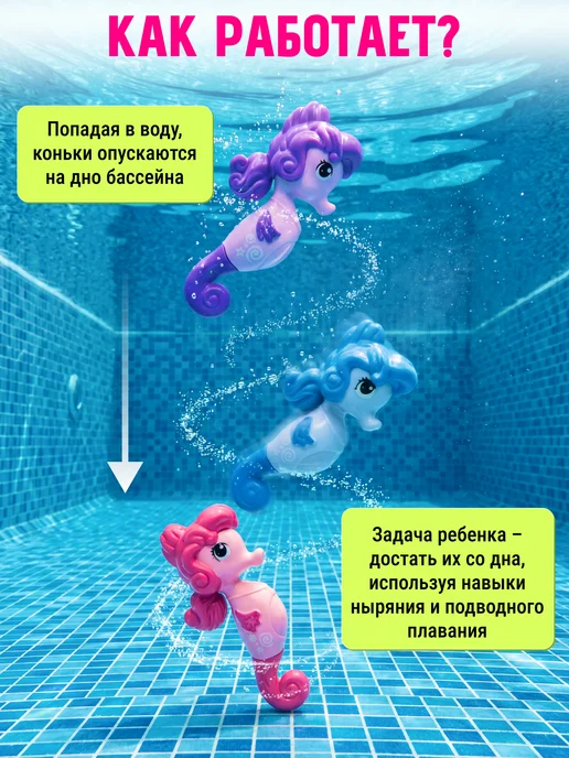 Тимбо-Лимбо Тонущие игрушки для бассейна русалочки, голубой, фото 3