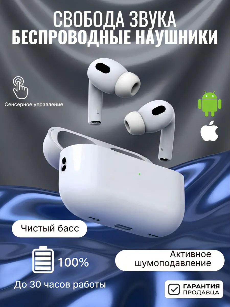 Наушники беспроводные для iPhone и Android