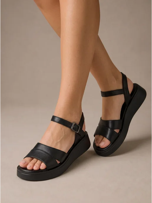 naturе аll Босоножки на плоской подошве летние сандалии, черный, фото 3