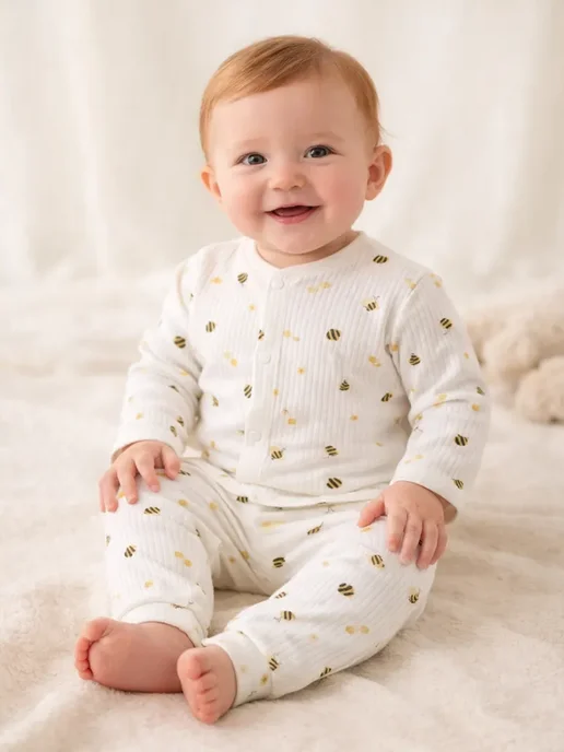 JorBaby Пижама детская хлопковая, белый, фото 2
