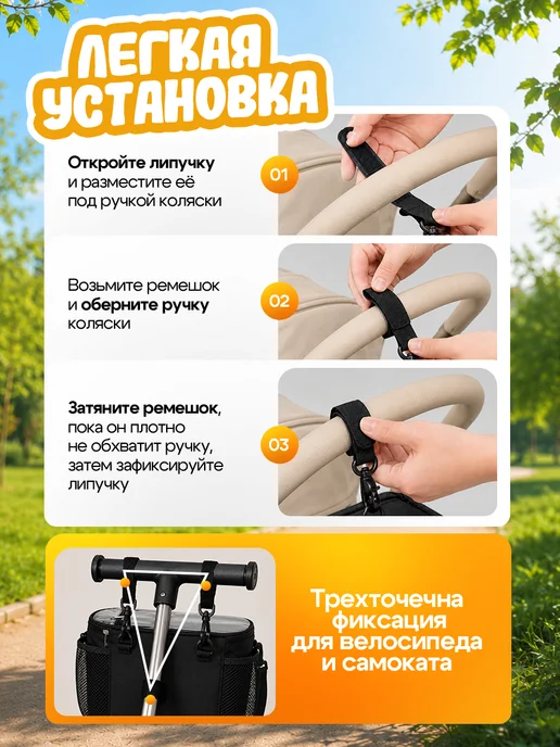 KezStore Сумка органайзер для коляски, черный, фото 7