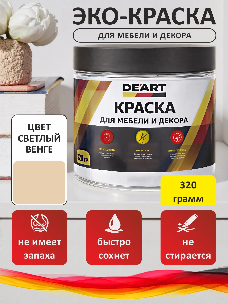 Краска для мебели меловая светлый венге