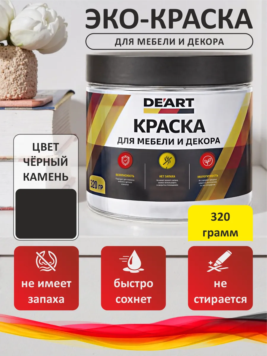 Краска для мебели меловая черный