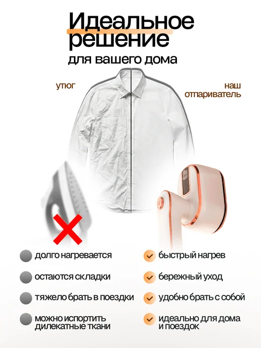 Eltronic Ручной дорожный керамический отпариватель, белый, фото 2