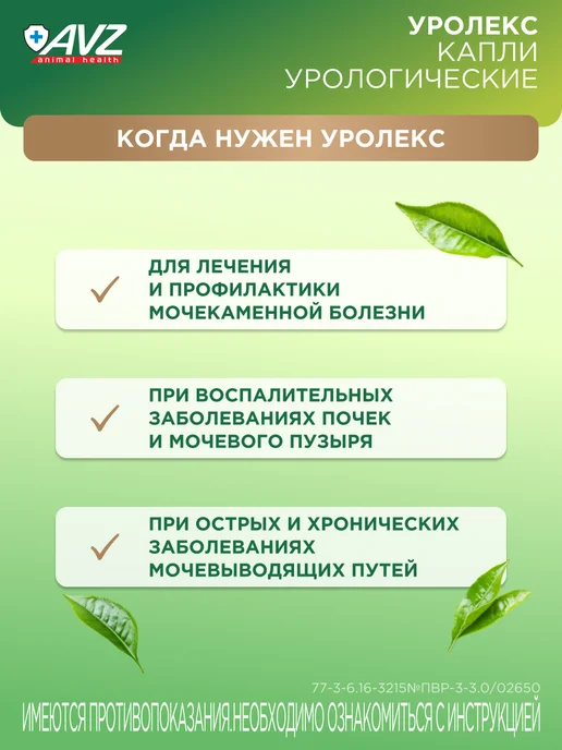 AVZ Уролекс для почек собак и кошек, от цистита, МКБ, 20 мл, 20 мл, фото 2