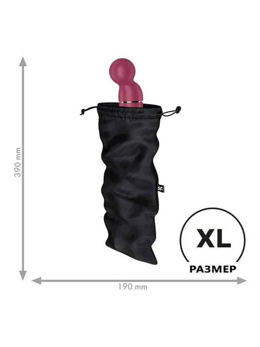 satisfyer Мешочек Treasure Bag для хранения секс-игрушек XL, черный, черный, фото 2