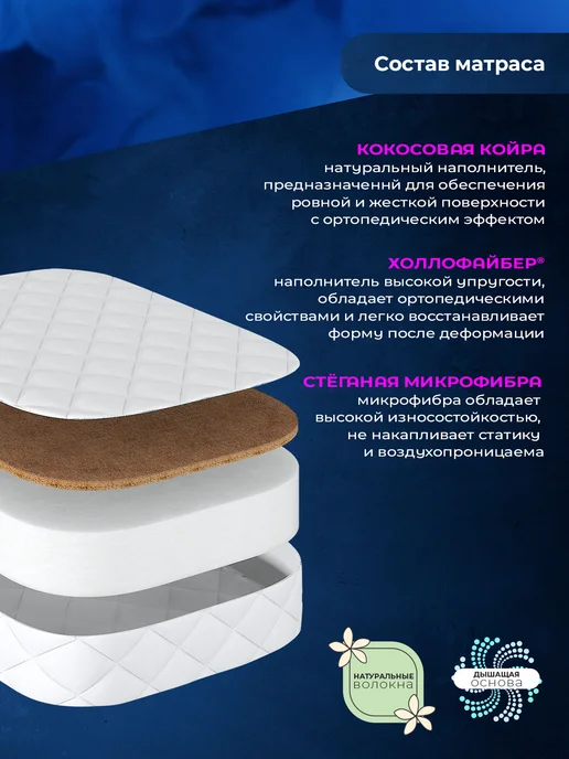 Baby Elite Матрас детский в кроватку 85х60 с закругленными углами, 85x60, фото 2