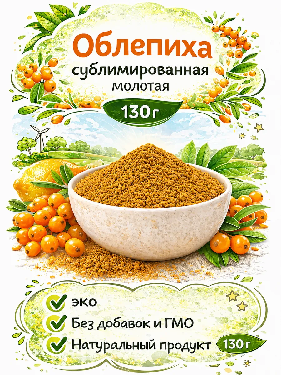 Облепиха сублимированная молотая, 130 г