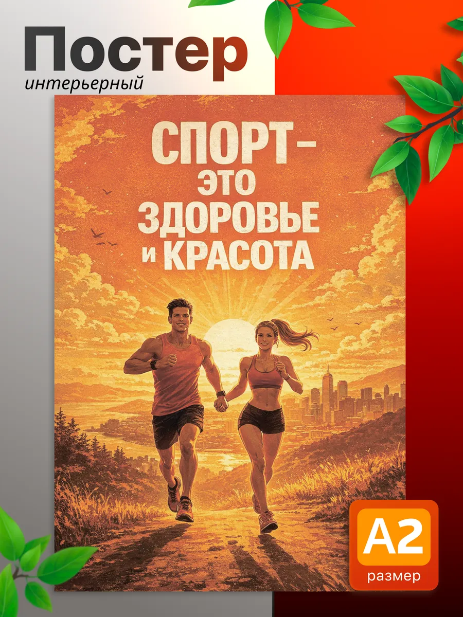 Постеры на стену интерьерные Спорт это здоровье и красота