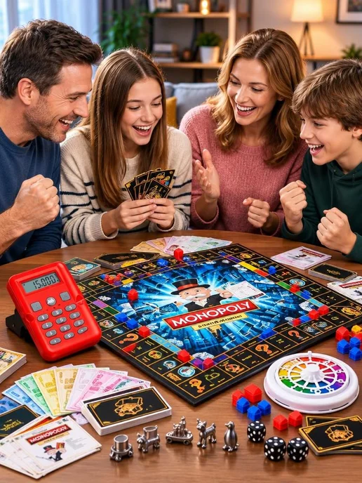 АлтынToys Настольная игра Монополия с терминалом Банк без границ, синий, фото 6
