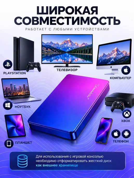 Внешний жесткий диск 1000 Гб 1ТБ HDD, 500 ГБ, фото 3