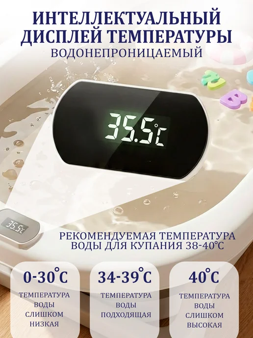 GT Ванночка для купания новорожденных складная детская, 50 л, фото 7