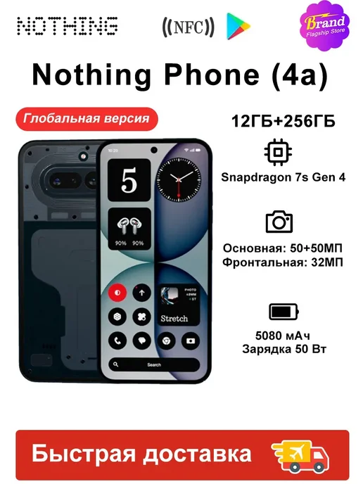 Смартфон Nothing Phone 4A 12/256 ГБ, черный