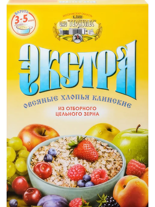 Клинские Хлопья овсяные экстра, 500г, 500 г