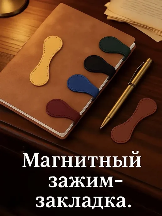 YUNALUNA Зажим магнитный кожаный черный для одежды платка футболки, черный, фото 2