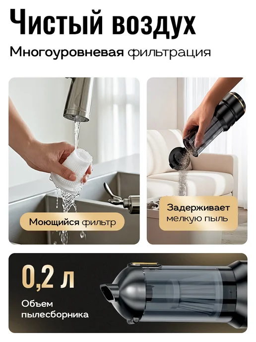 Автопылесос беспроводной мощный, вариант, фото 5