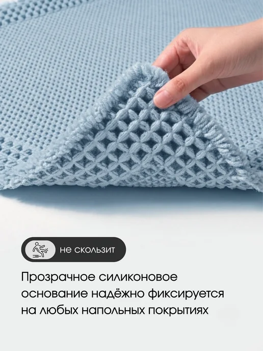 Scopa Home Коврики для ванной и туалета набор, голубой, в упаковке 510 г, фото 3