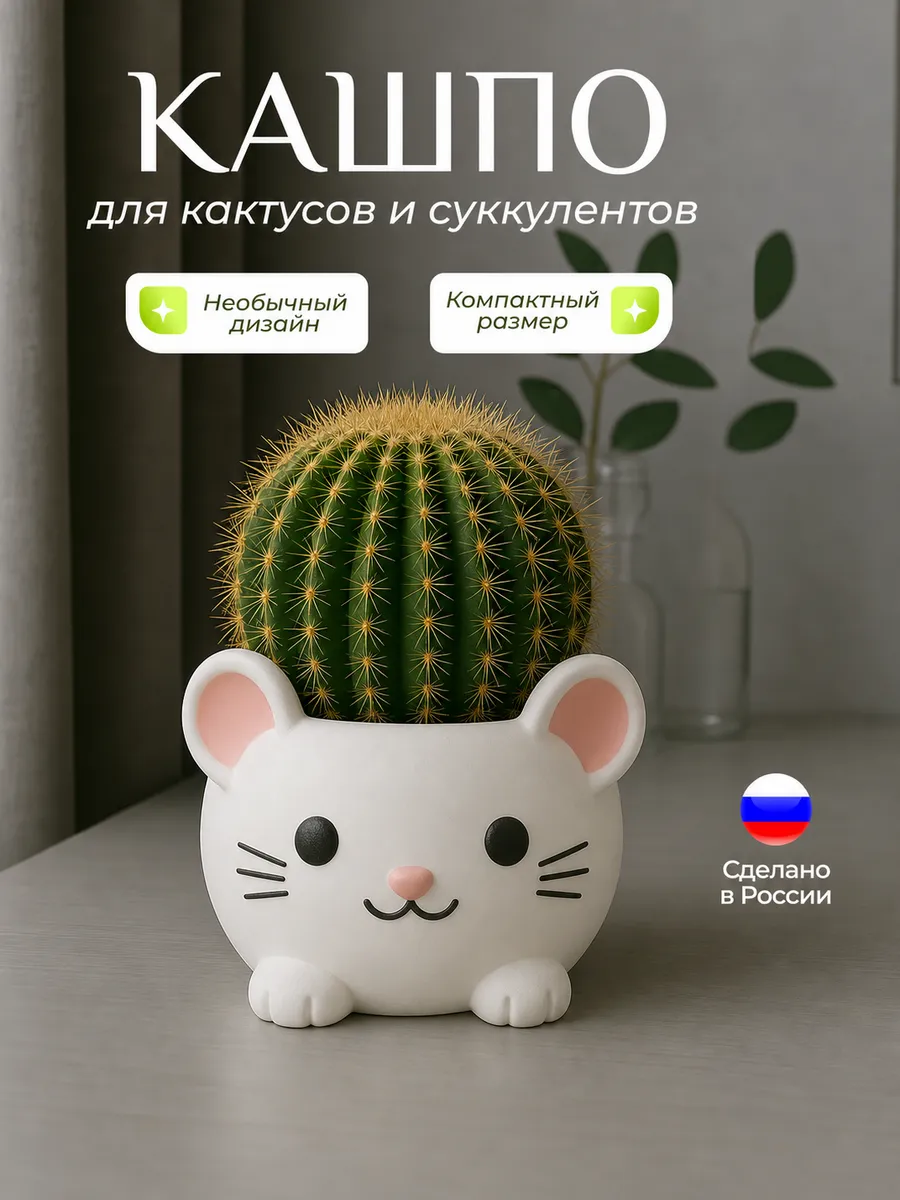 Горшок для цветов кактусов и суккулентов