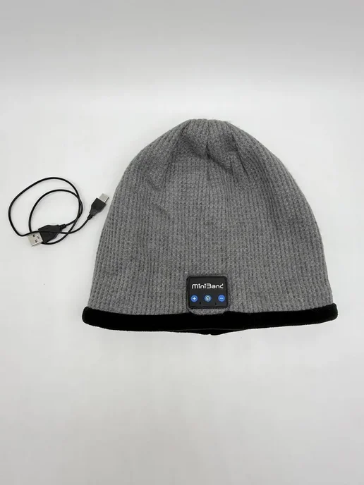 BilionerШа Bluetooth шапка с наушниками MiniBand, серый, фото 2