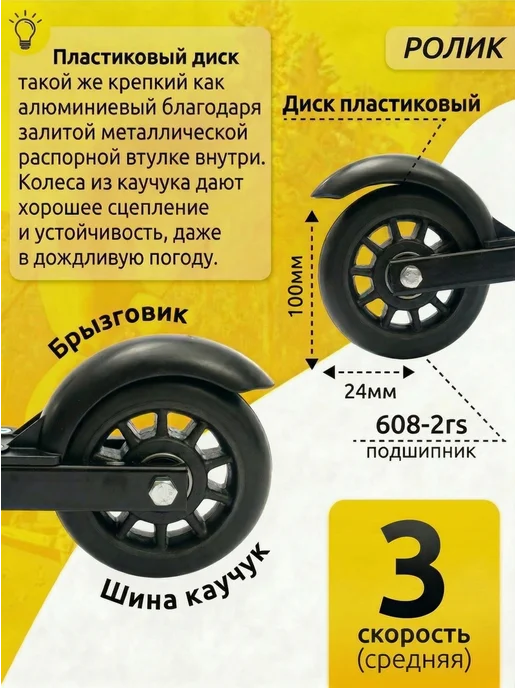 Shamov Лыжероллеры коньковые 04-1 пластиковый диск + NNN 11, черный, фото 4