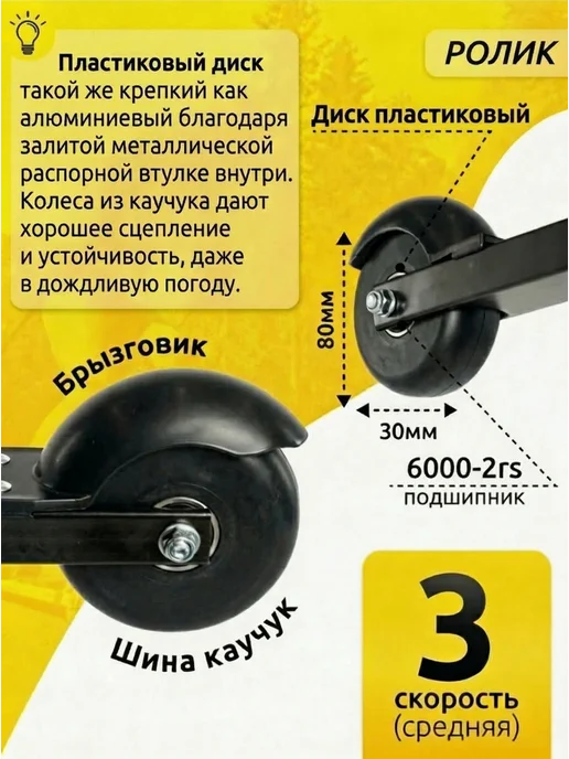 Shamov Лыжероллеры коньковые 03-1 пластиковый диск + NNN 11, черный, фото 4