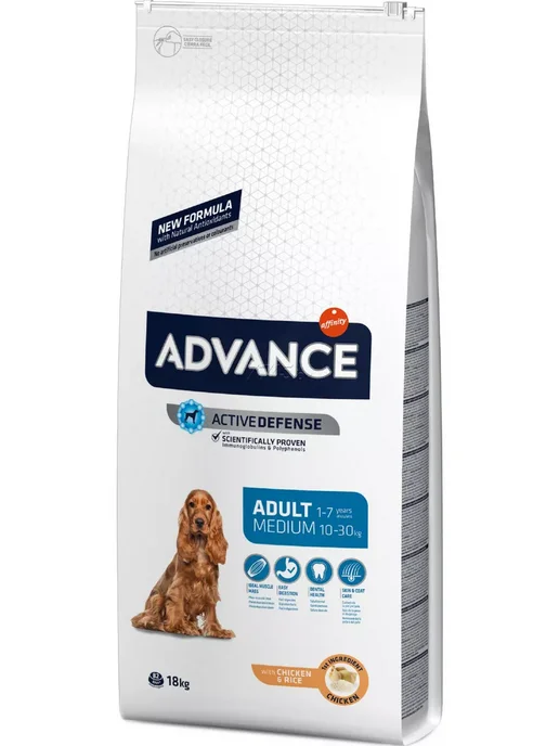 Сухой корм Advance для собак, взрослые, средние, 18 кг, фото 2