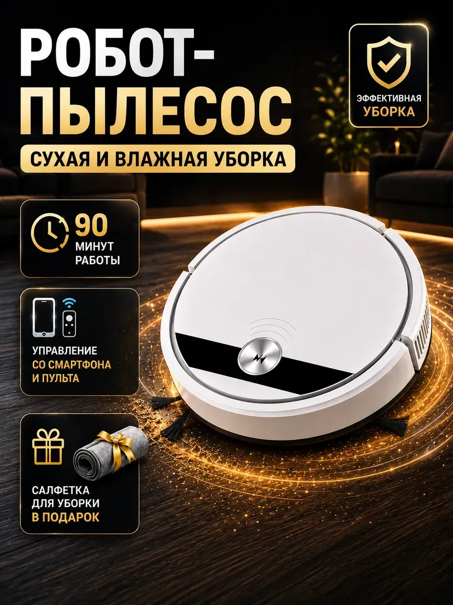 Робот пылесос с сухой и влажной уборкой