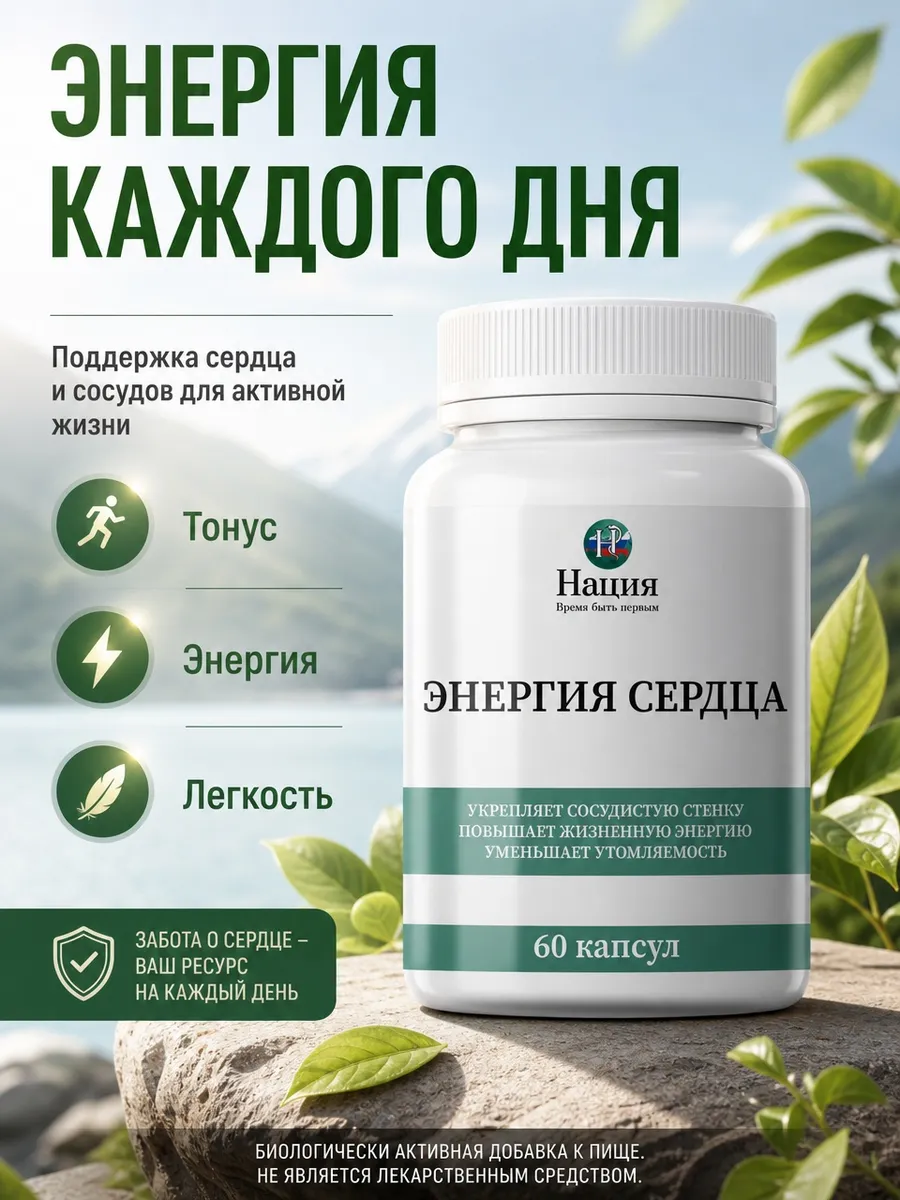 Нация. Энергия Сердца: для сосудов и сердца, 60 капс