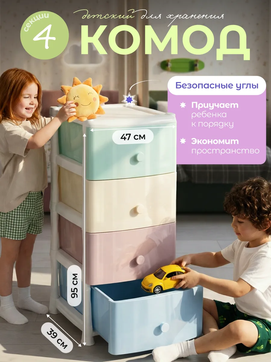 Пластиковый комод с ящиками