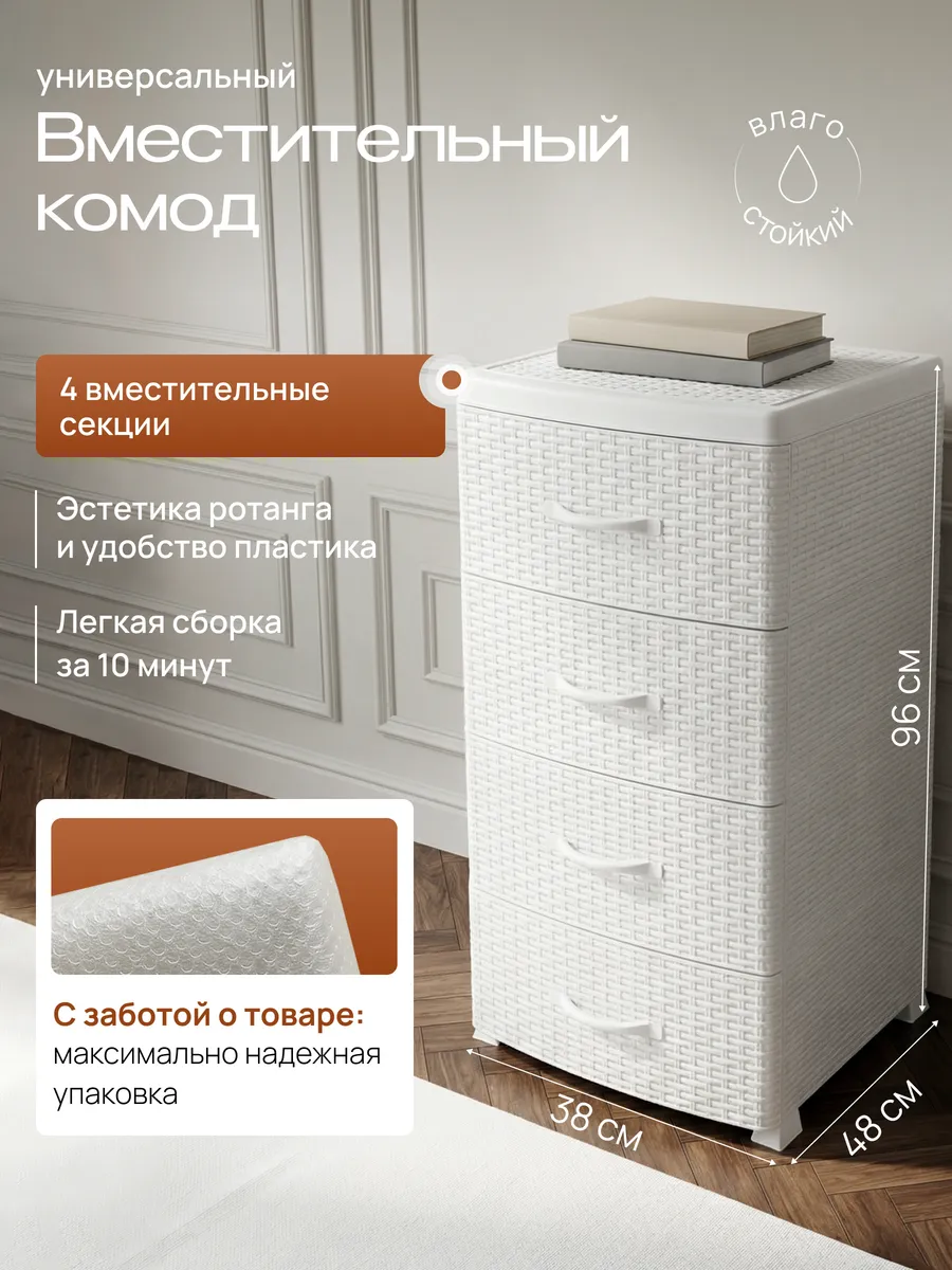 Пластиковый комод с ящиками
