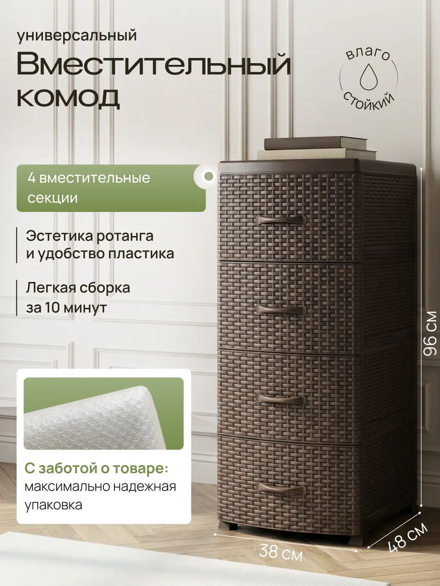 Пластиковый комод с ящиками