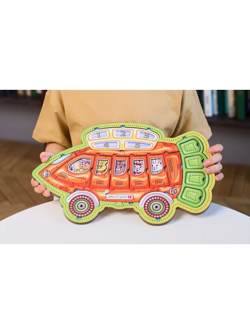 Smile-Decor Деревянный пазл-головоломка "Морковмобиль", фигурные детали, вариант, фото 3