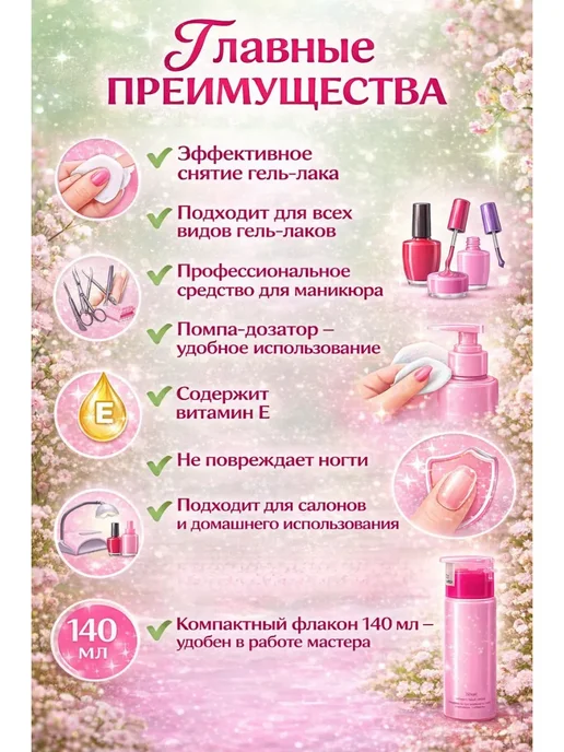 Шик+ Жидкость для снятия гель лака, 140 мл, фото 2