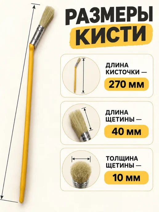ЯМПОЛЬ Кисть радиаторная малярная 25 мм для батарей и труб, 2 шт, 2 шт, фото 2