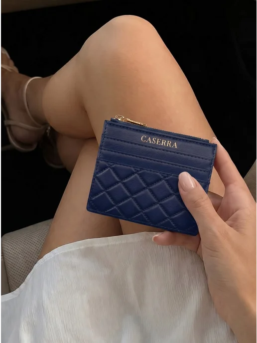 Caserra Картхолдер кожаный для карт, синий