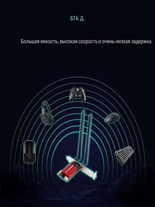 WiFi 5 адаптер AC7260 PCI-E 2.4 5 ГГц Bluetooth 4.0, вариант, фото 4