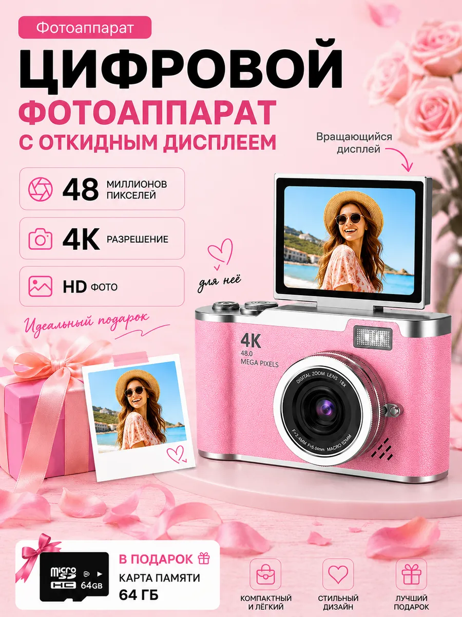 Фотоаппарат цифровой мыльница с картой памяти