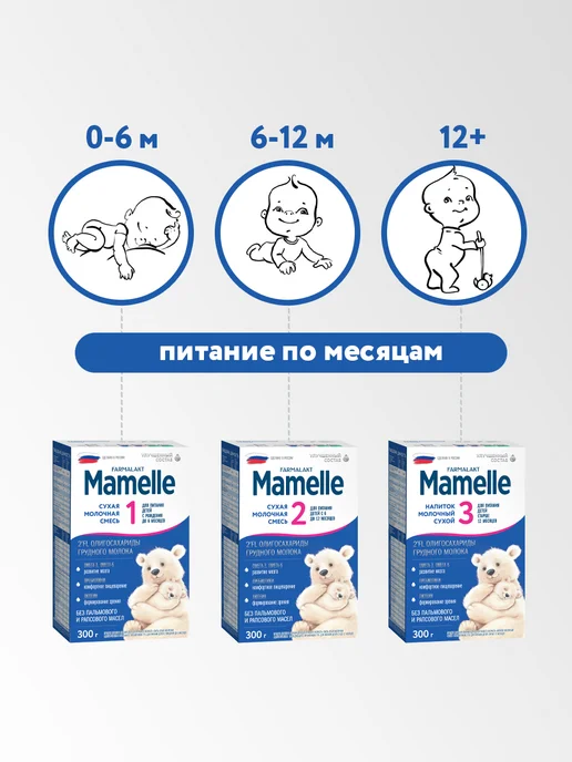 Mamelle Сухой молочный напиток Мамель 3 2FL, с 12 мес, 600г Х 2 шт, 600 г, 2 шт, фото 8