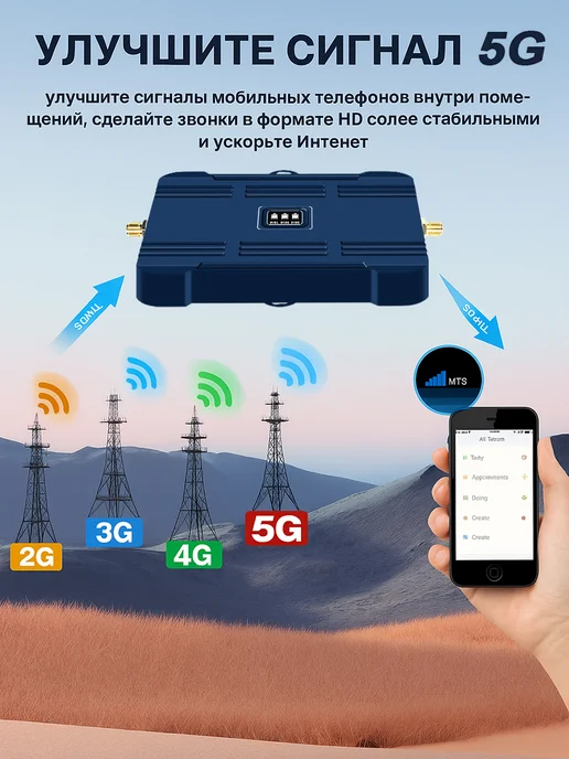 Усилитель сотовой связи и интернета LTE 900-1800-2100 МГц, серый, фото 3